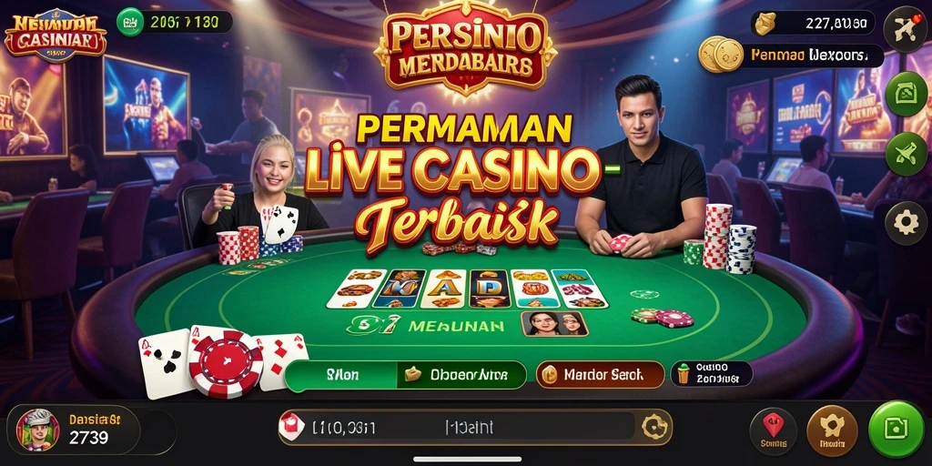 Tampilan dinamis aplikasi Live Casino 2739 dengan dealer profesional.