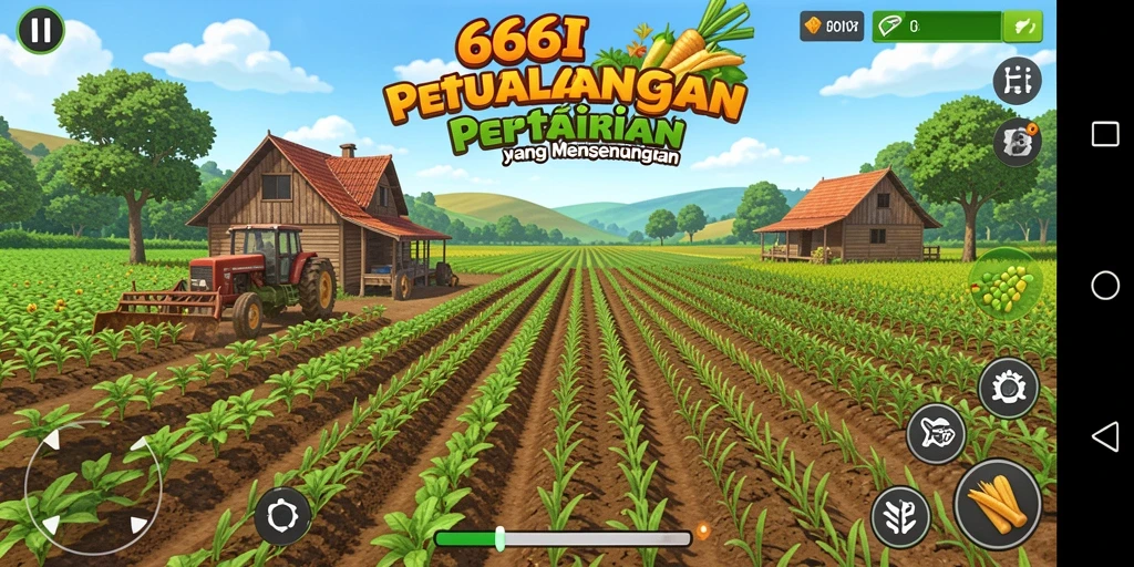 Tampilan gameplay menarik dari 666I yang menampilkan kegiatan bertani.