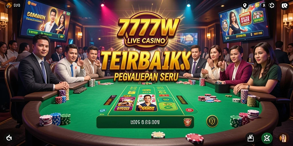 Tampilan menarik gameplay Live Casino di 7777W.