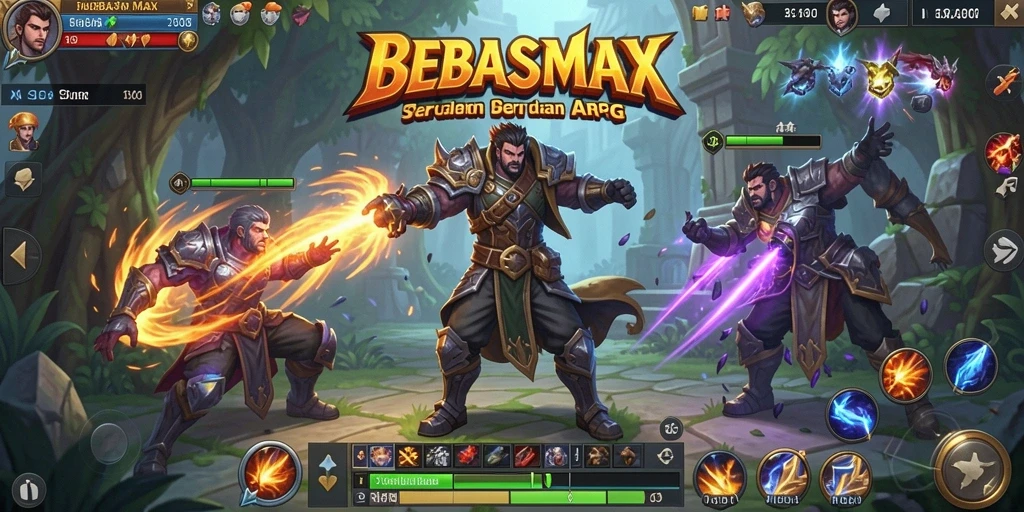 Gameplay seru BEBASMAX dengan aksi ARPG yang mendebarkan.