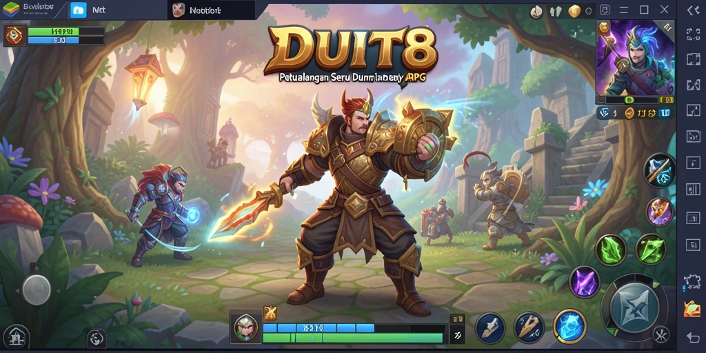Tampilan gameplay DUIT8 yang menegangkan dalam pertempuran ARPG.