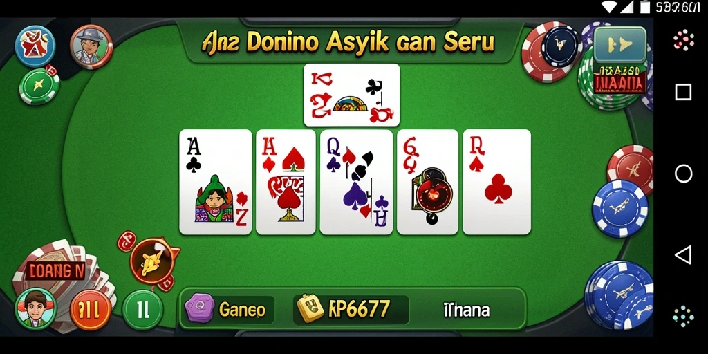 Screenshot gameplay RP6677 menampilkan pertempuran seru antar pemain domino.