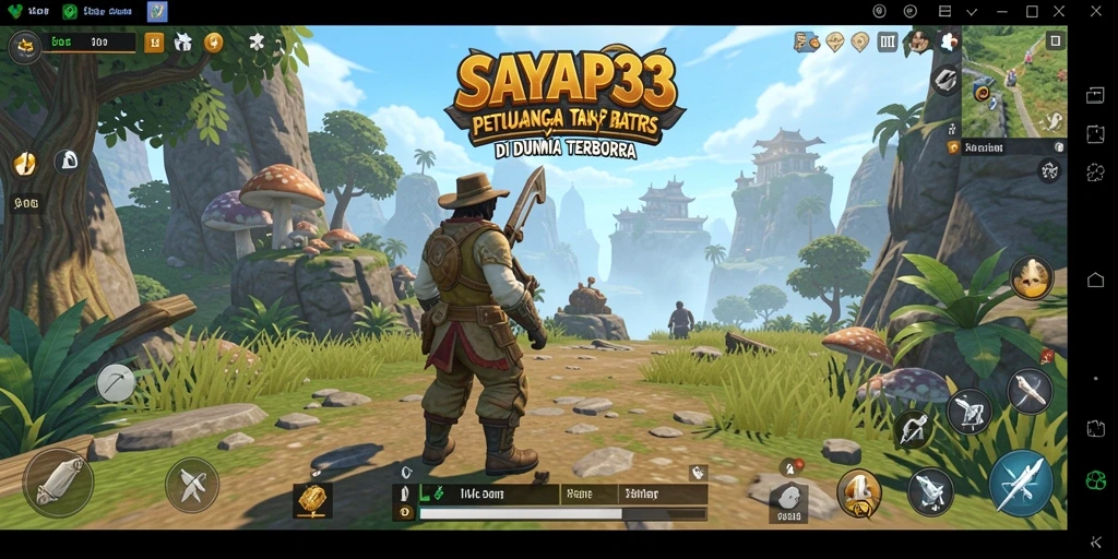 Screenshot gameplay SAYAP33 menunjukkan petualangan seru di dunia terbuka.